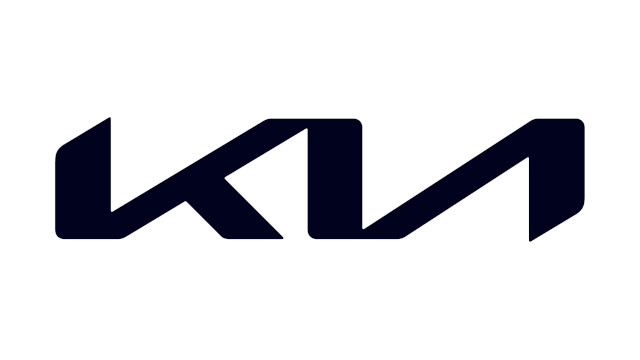 Stylizowany czarny napis KIA na białym tle - logo marki